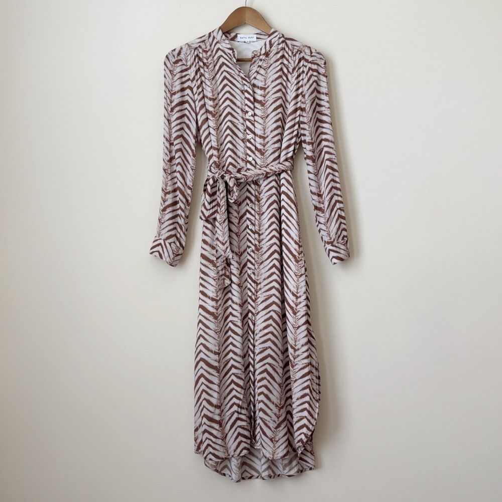Bella Dahl Flowy Chevron Print Midi Dress XS Bohemian Summer